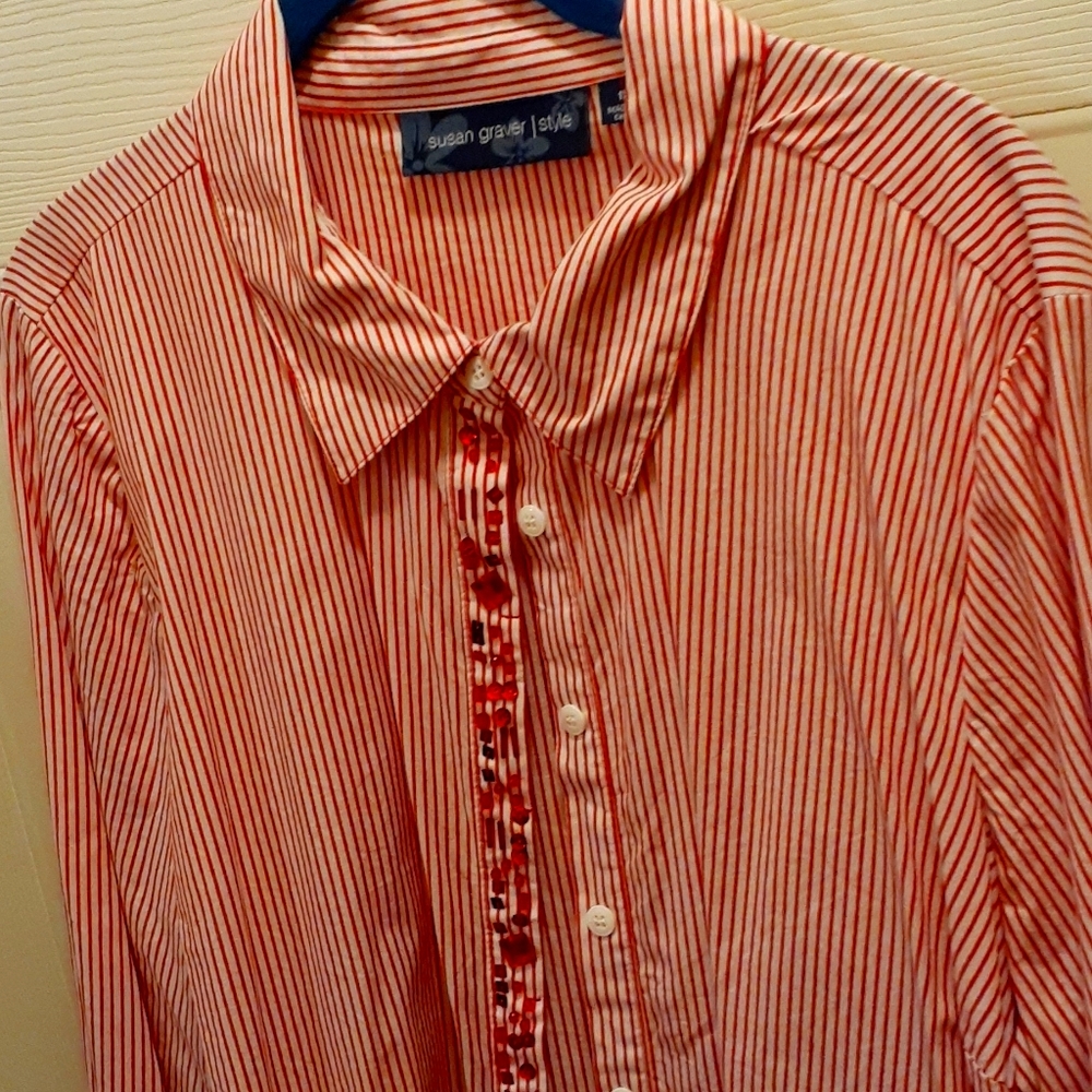 Susan Graver Beaded Blouse ■